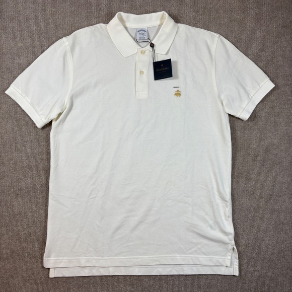 Brooks Brothers 1818 Slim Fit Cream Performance Polo Men's Size Large NWT - Picture 2 of 6